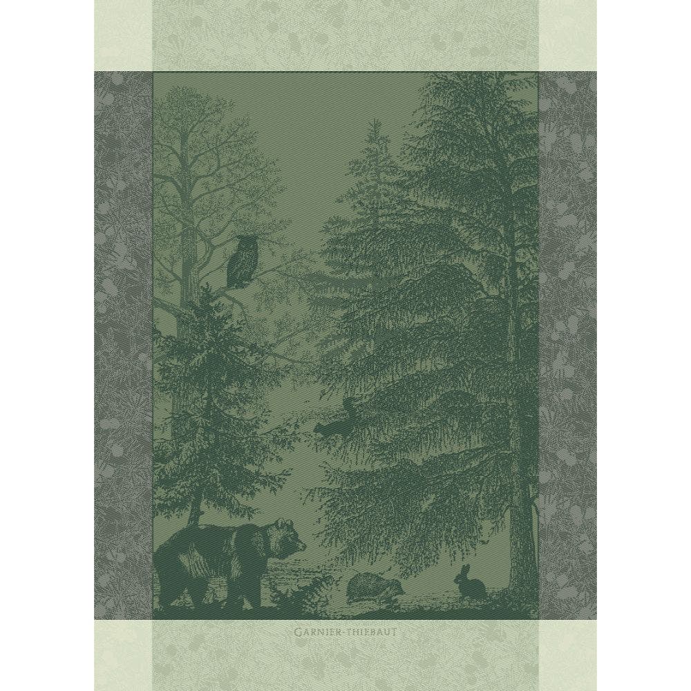 Garnier Thiebaut kitchen dish tea cotton woven towel: Animaux De La Foret