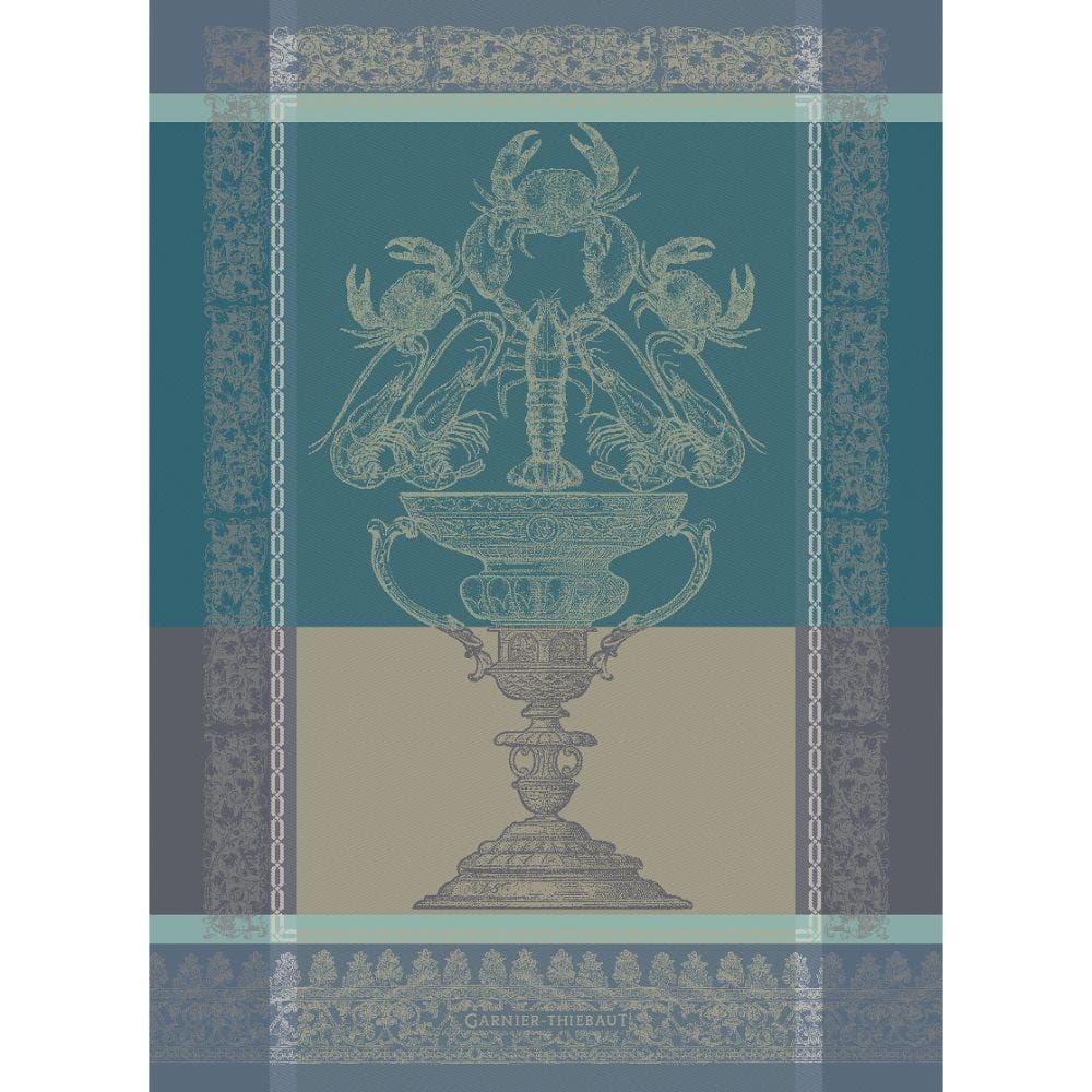 Garnier Thiebaut kitchen dish tea cotton woven towel: Coupe Fruits De Mer