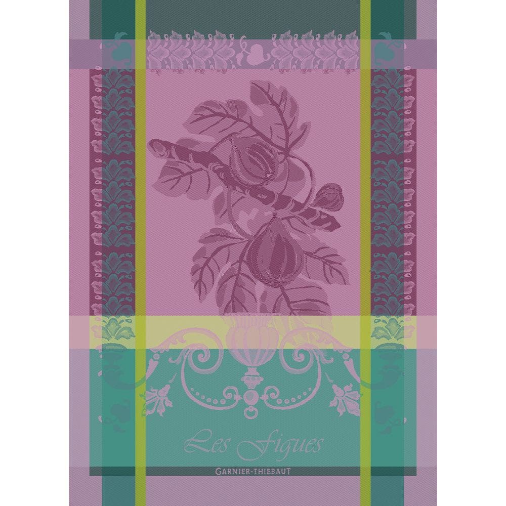 Garnier Thiebaut kitchen dish tea cotton woven towel: Les Figues Purple