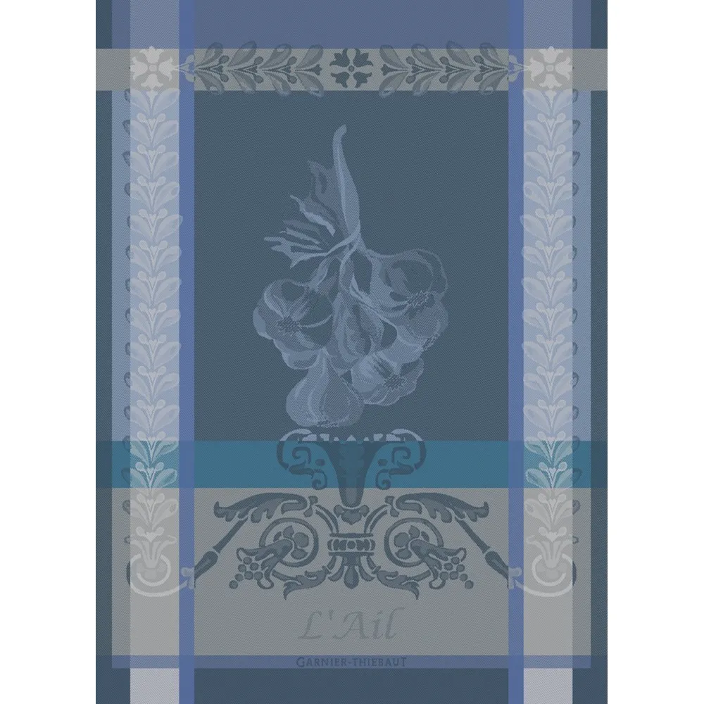 Garnier Thiebaut kitchen dish tea cotton woven towel: Ail Garlic