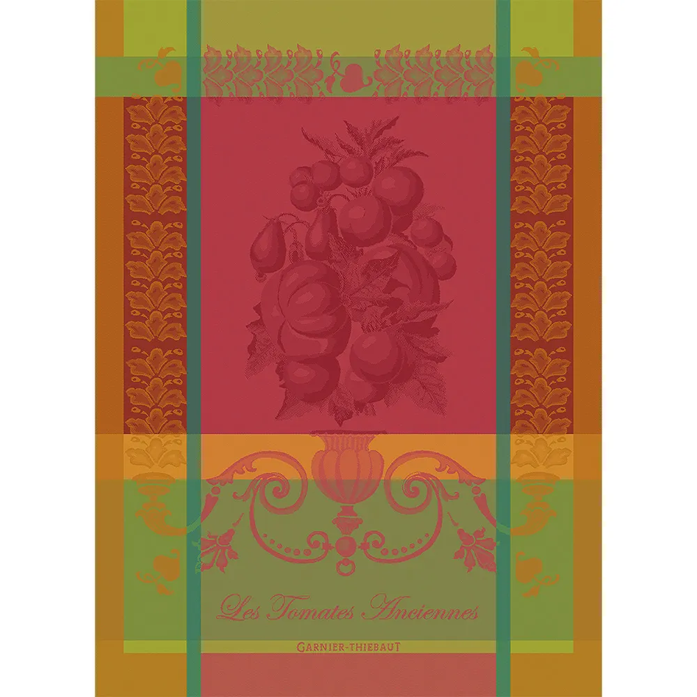 Garnier Thiebaut kitchen dish tea cotton woven towel: Tomato