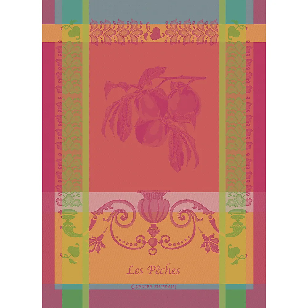 Garnier Thiebaut kitchen dish tea cotton woven towel: Peach