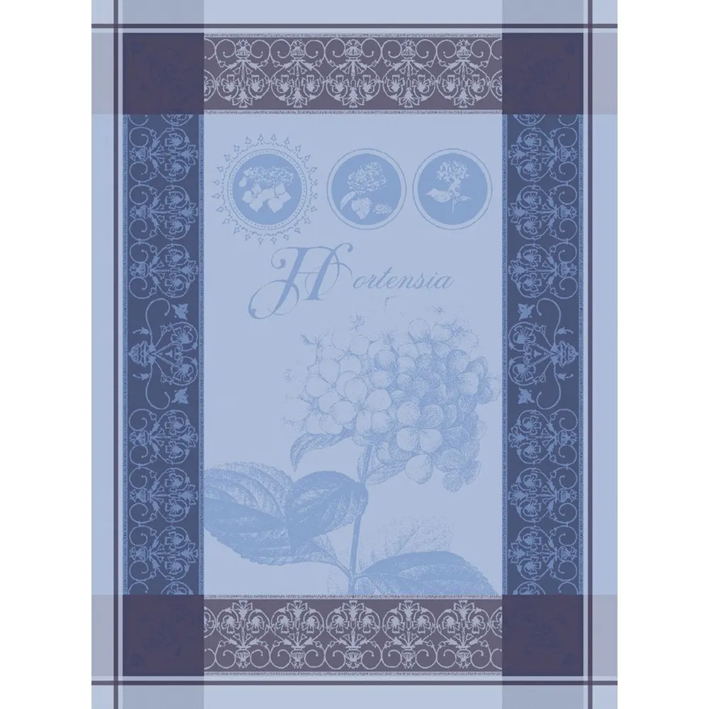 Garnier Thiebaut kitchen dish tea cotton woven towel: Hydrangea