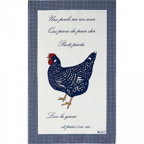 BEAUVILLE French Kitchen Dish Tea Towel Picoti Poule Hen Chicken Country Gift