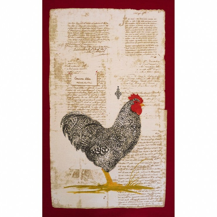 BEAUVILLE French Country Chicken Poule Letter Dish Tea Kitchen Towel New Gift