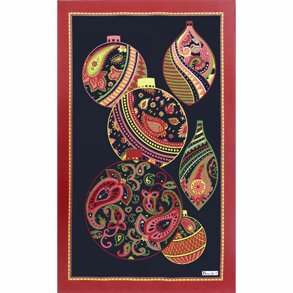 BEAUVILLE Kitchen Towel FRENCH Colorful Polka Christmas Tree Ornament Paisley