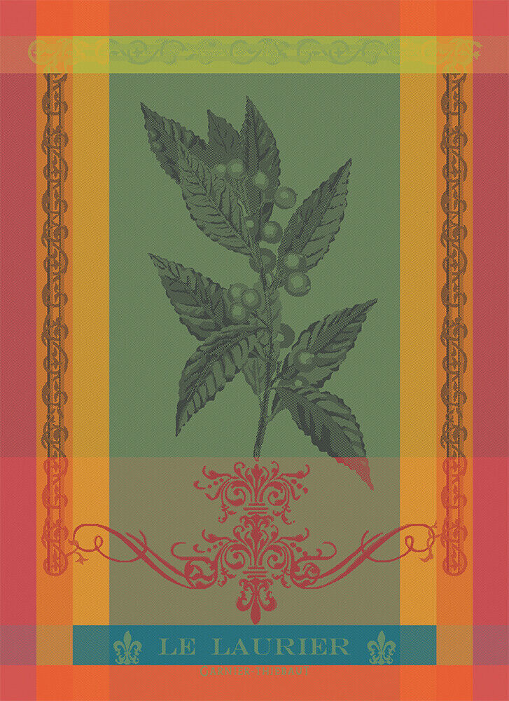 Garnier Thiebaut kitchen dish tea cotton woven towel: Bay Leaf