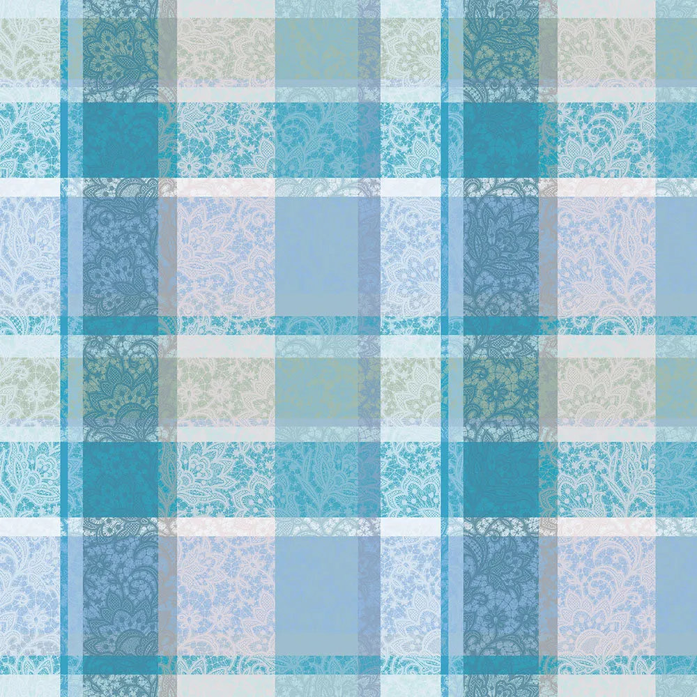 Garnier Thiebaut cotton Jacquard woven coated tablecloth 69" x 69": Mille Dentelle