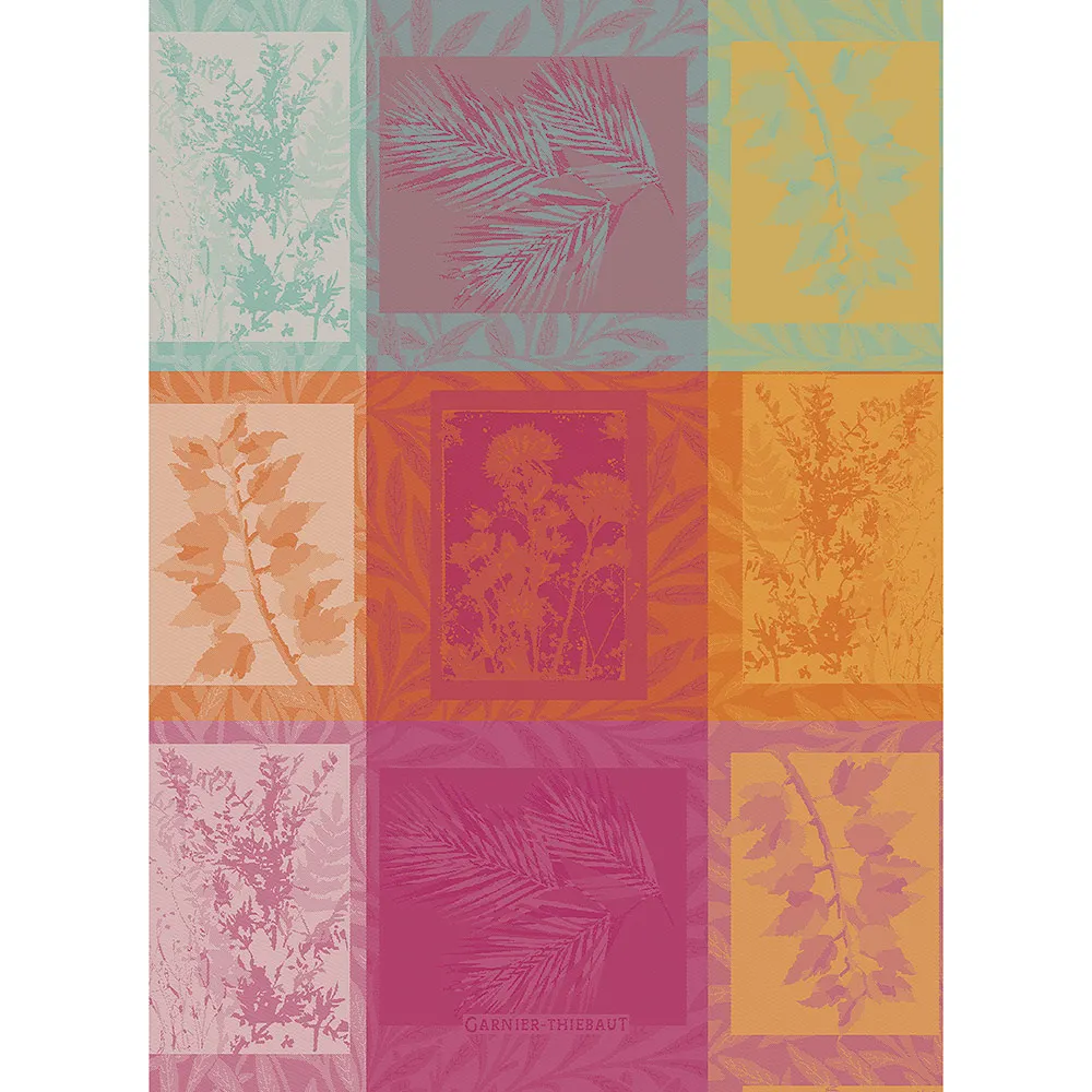 Garnier Thiebaut kitchen dish tea cotton woven towel: Mille Vegetaux Tor Arc En Ciel