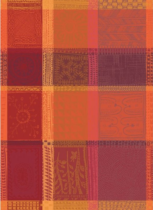 Garnier Thiebaut kitchen dish tea cotton woven towel: Mille Wax Ketchup