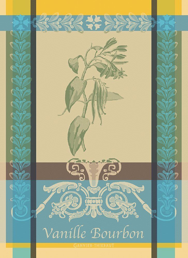 Garnier Thiebaut kitchen dish tea cotton woven towel: Vanille Bourbon Vanilla