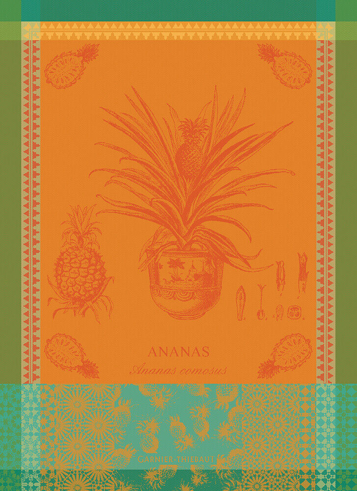 Garnier Thiebaut kitchen dish tea cotton woven towel: Pineapple