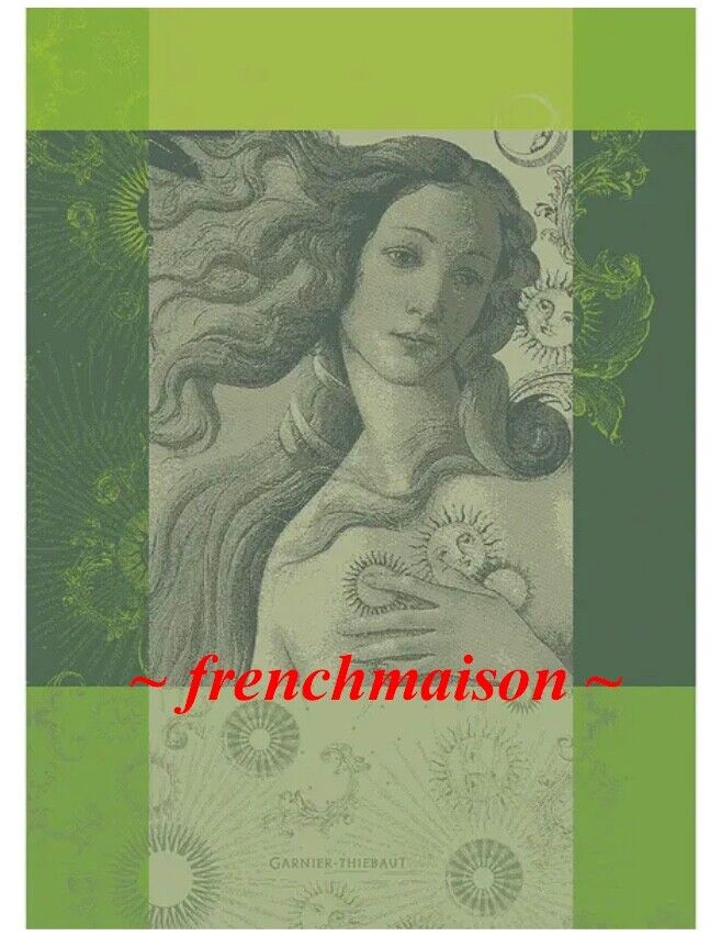 Garnier Thiebaut kitchen dish tea cotton woven towel: Venus De Boticelli