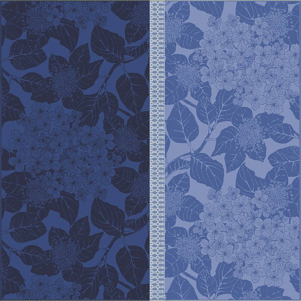 4 Garnier Thiebaut Jacquard woven napkins 100% organic cotton: Hydrangea