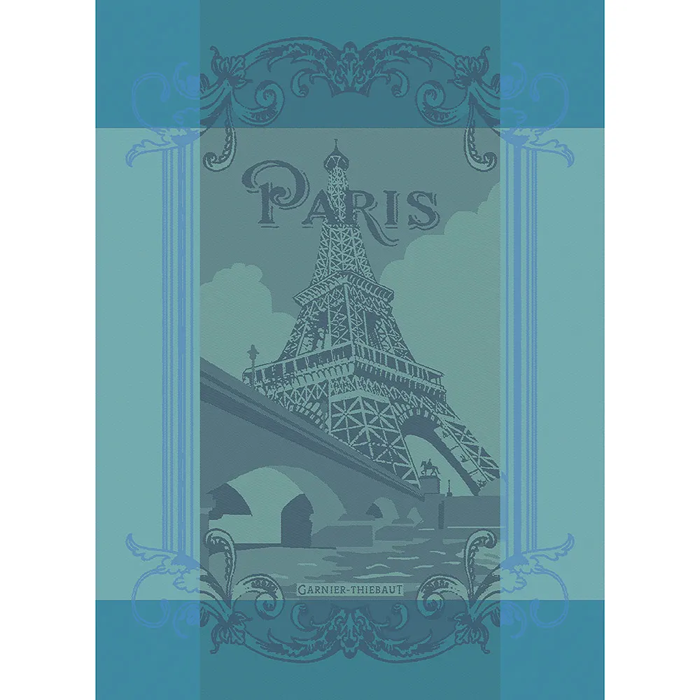 Garnier Thiebaut kitchen dish tea cotton woven towel: Paris Seine