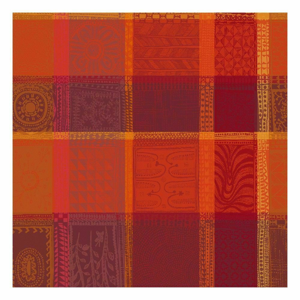 4 Garnier Thiebaut cotton Jacquard woven napkins: Mille Wax Ketchup