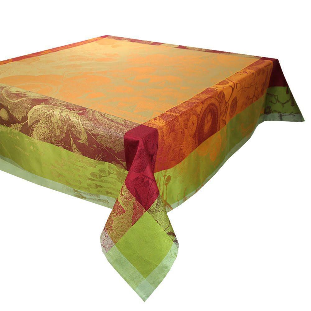 Garnier Thiebaut cotton Jacquard woven stain resistant tablecloth 45" x 45": Festin de Roi King