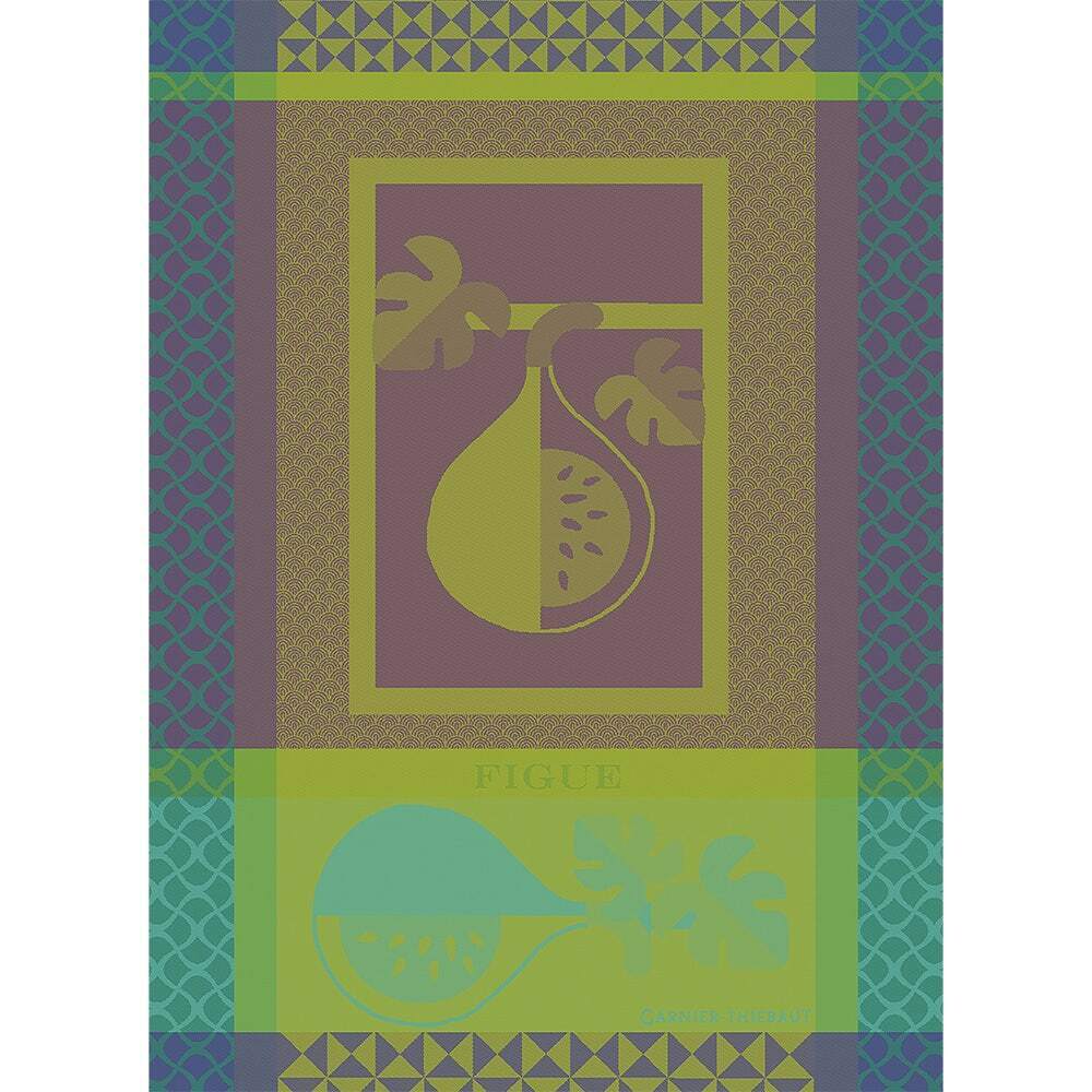 Garnier Thiebaut kitchen dish tea cotton woven towel: Fig