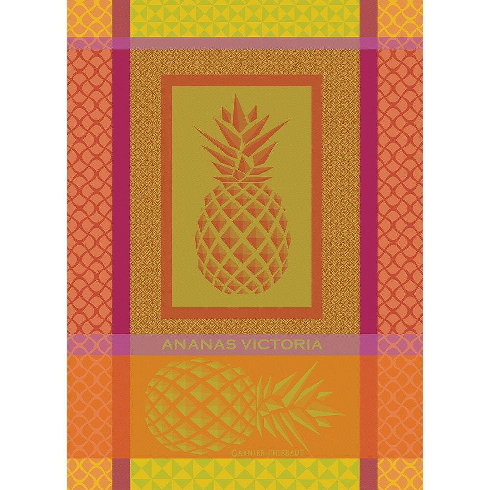 Garnier Thiebaut kitchen dish tea cotton woven towel: Pineapple