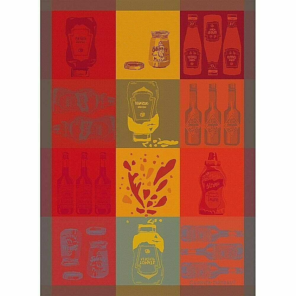 Garnier Thiebaut kitchen dish tea cotton woven towel: Ketchup