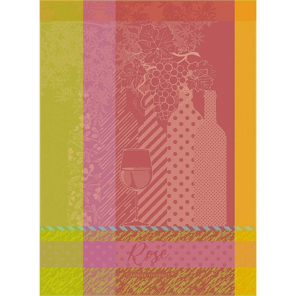 Garnier Thiebaut kitchen dish tea cotton woven towel: Vin Rose Tor Fruite