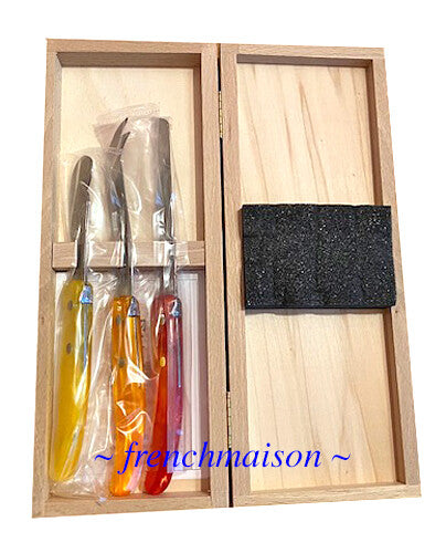 CLAUDE DOZORME French BREAKFAST Picnic Cheese Jam Bread Knife Gift Set Spring Colors