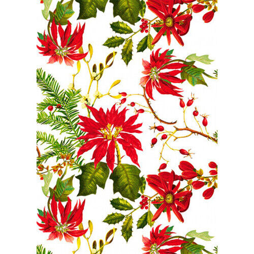 Garnier Thiebaut Printed kitchen dish tea cotton towel: Mille Poinsettias