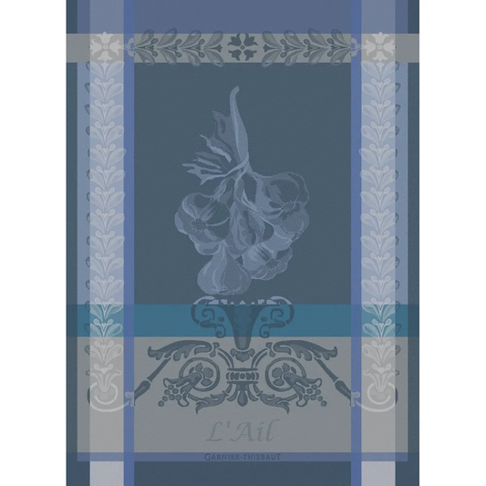 Garnier Thiebaut kitchen dish tea cotton woven towel: Ail Garlic