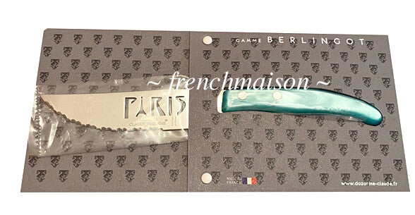 CLAUDE DOZORME French PARIS Eiffel Tower Charcuterie Cheese Knife Gift Light Green