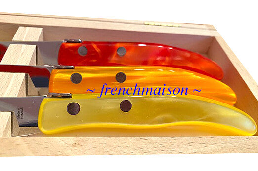 CLAUDE DOZORME French BREAKFAST Picnic Cheese Jam Bread Knife Gift Set Spring Colors