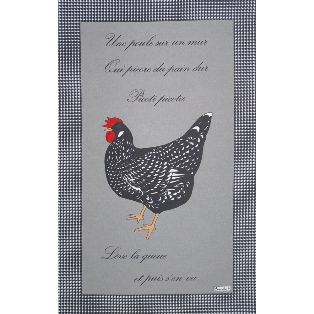 BEAUVILLE French Kitchen Dish Tea Towel Picoti Poule Hen Chicken Country Gift