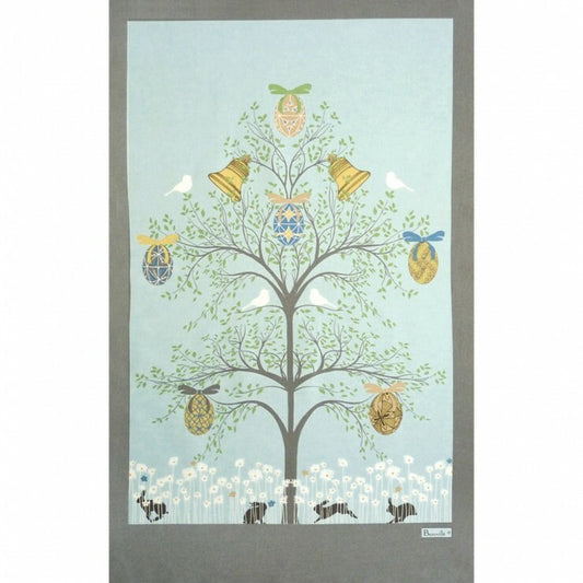 BEAUVILLE French Bunny Rabbit Spring Tree Easter Egg Tea Dish Kitchen Towel Gift