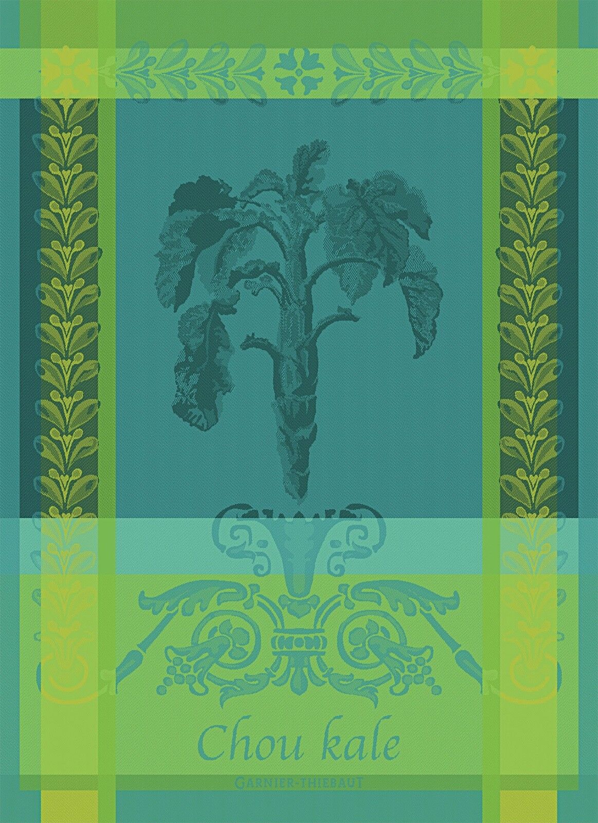 Garnier Thiebaut kitchen dish tea cotton woven towel: Cabbage Kale