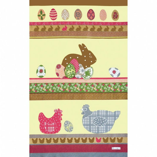 BEAUVILLE French Spring Easter Eggs Bunny Hen Chicken Dish Tea Kitchen Towel New