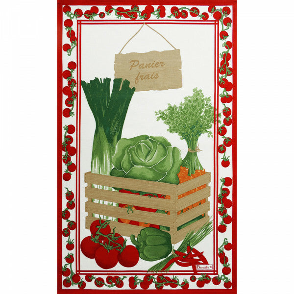 BEAUVILLE French Kitchen Dish Tea Towel PETIT MARCHE Vegetables Tomatoes Food