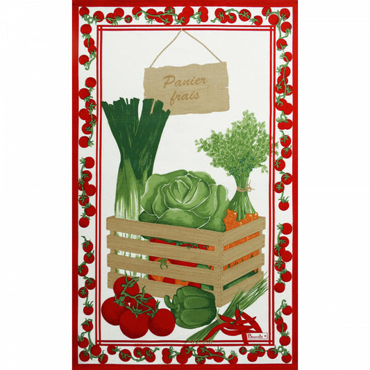 BEAUVILLE French Kitchen Dish Tea Towel PETIT MARCHE Vegetables Tomatoes Food