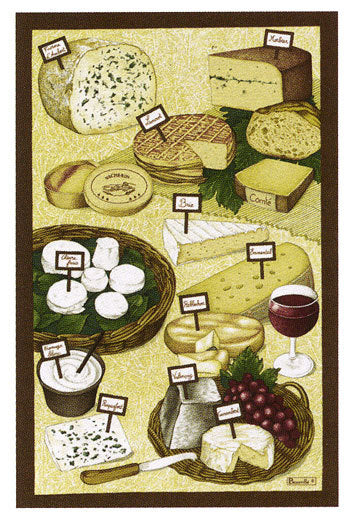 BEAUVILLE French Dish Kitchen Towel Gourmet Wine FROMAGE CHEESE Brie Camembert