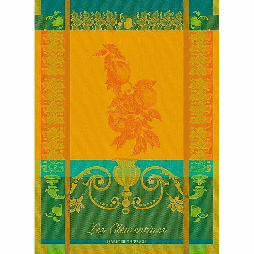 Garnier Thiebaut kitchen dish tea cotton woven towel: Les Clementines