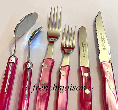 CLAUDE DOZORME Laguiole French 6-PC Flatware Silverware Steak Knife Spoon Fork