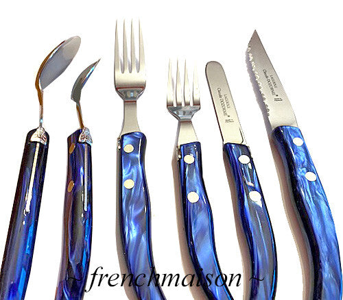 CLAUDE DOZORME Laguiole French 6-PC Flatware Silverware Steak Knife Spoon Fork