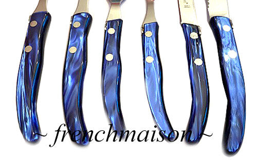 CLAUDE DOZORME Laguiole French 6-PC Flatware Silverware Steak Knife Spoon Fork
