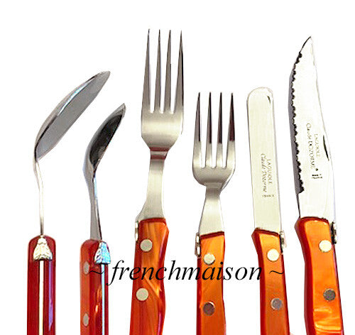 CLAUDE DOZORME Laguiole French 6-PC Flatware Silverware Steak Knife Spoon Fork