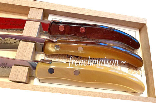 CLAUDE DOZORME French BREAKFAST Picnic Cheese Jam Bread Knife Gift Set Brown Natural