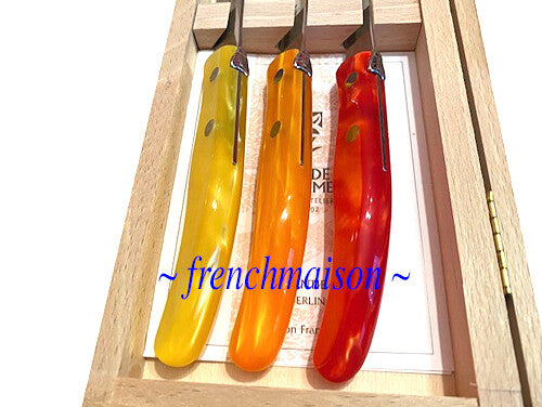 CLAUDE DOZORME French BREAKFAST Picnic Cheese Jam Bread Knife Gift Set Spring Colors